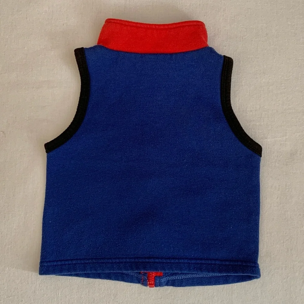Disney Vintage Pooh Embroidered Tigger Tiggerific Blue, Red Zip-Up Boys Vest 4T